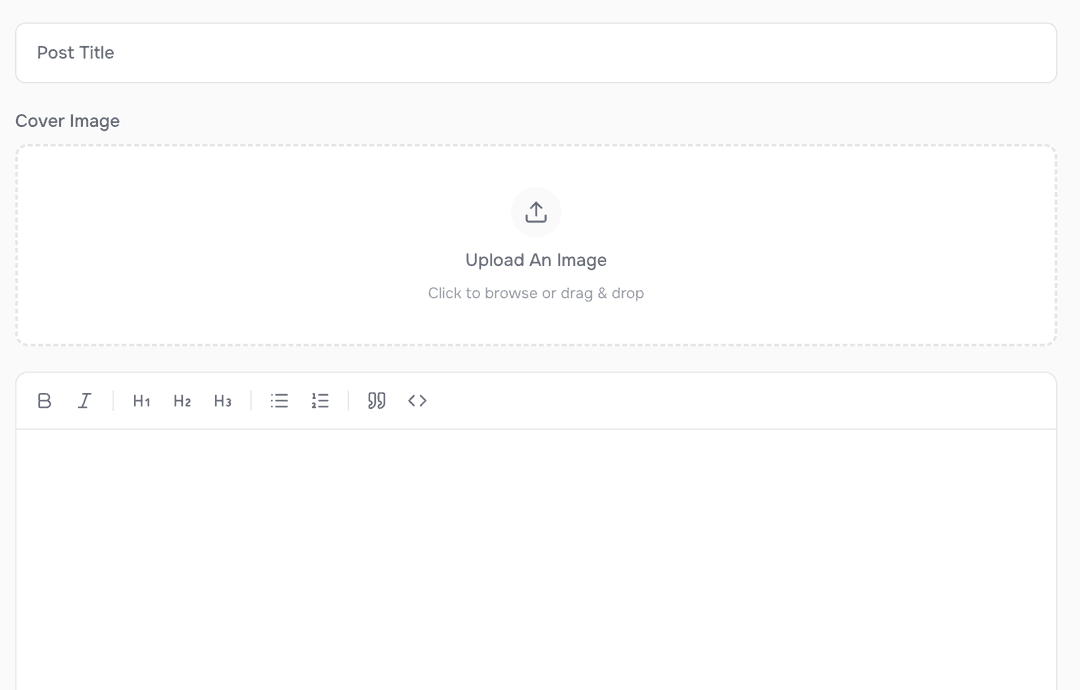 Rich text editor interface